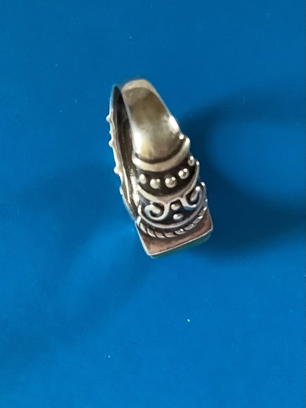 925 Sterling Silver Vintage Turquoise Western Ring SZ 8 - Picture 12 of 16